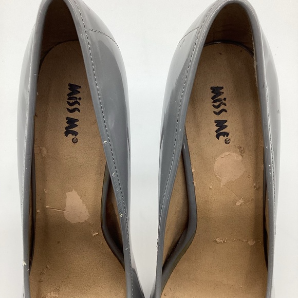 1822. Miss Me Patent Leather Grey Platform Open Toe Pumps Size 9 NWOT - Picture 7 of 10